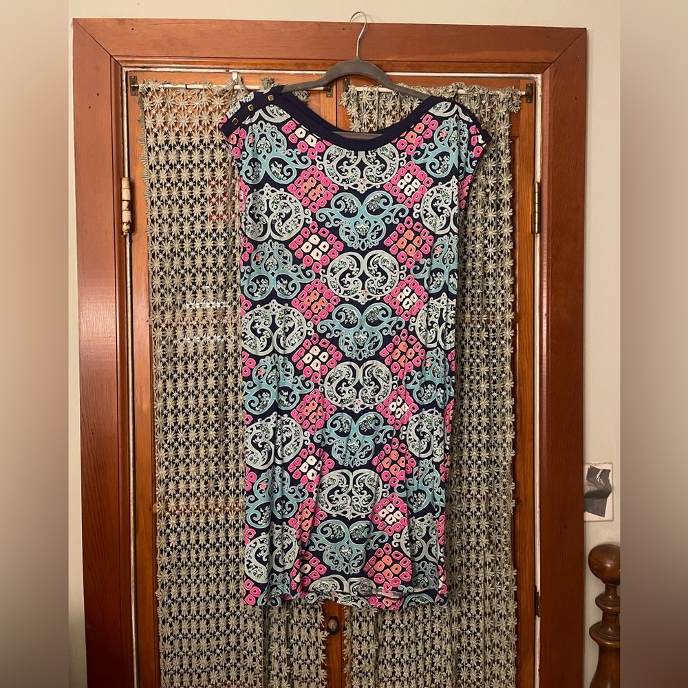 Lilly Pulitzer Boatneck Cap Sleeve Midi Dress